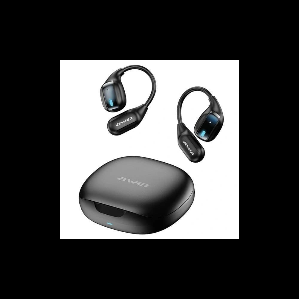 Căști wireless AWEI TZ12 Bluetooth 5.4 + stație de docare negru/black - 1