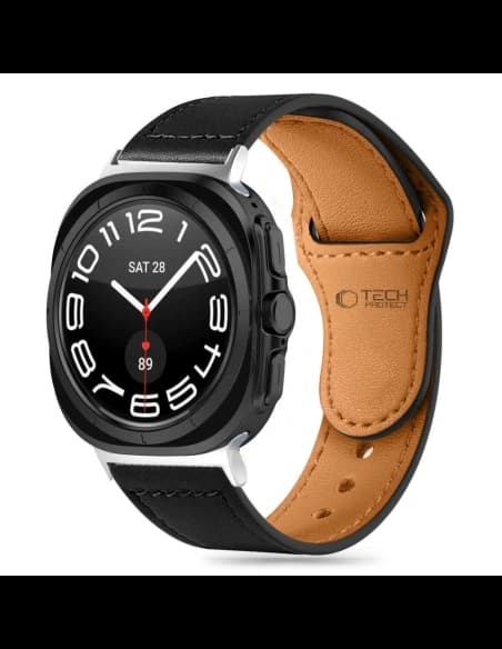 Pasek Tech-Protect Leatherfit Samsung Galaxy Watch Ultra 47mm Negru