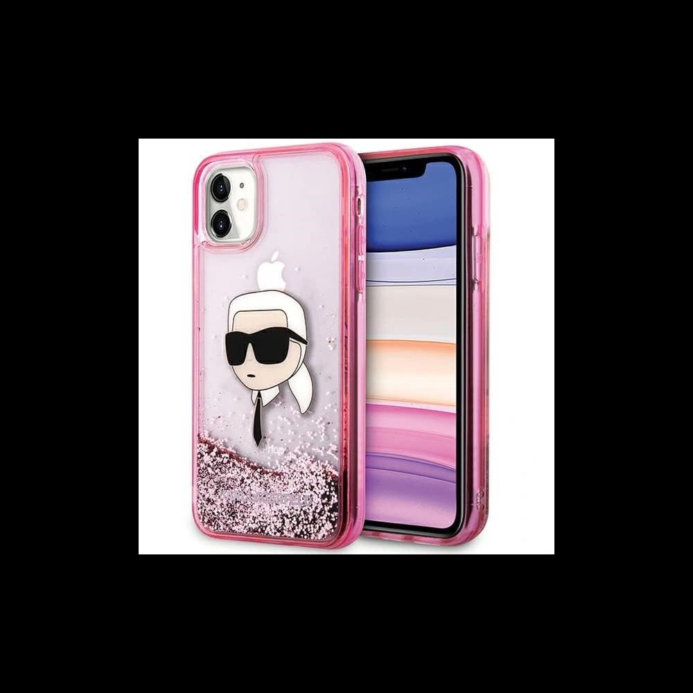 Etui Karl Lagerfeld KLHCN61LNKHCP Apple iPhone 11/XR hardcase Glitter Karl Head růžový/pink - 1