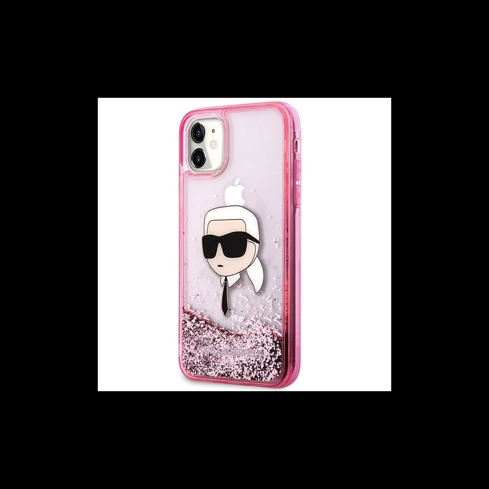 Etui Karl Lagerfeld KLHCN61LNKHCP Apple iPhone 11/XR hardcase Glitter Karl Head růžový/pink - 2