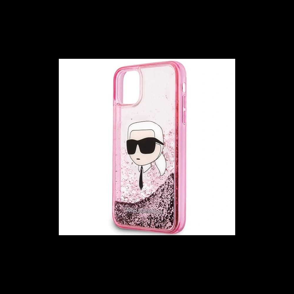 Etui Karl Lagerfeld KLHCN61LNKHCP Apple iPhone 11/XR hardcase Glitter Karl Head růžový/pink - 3