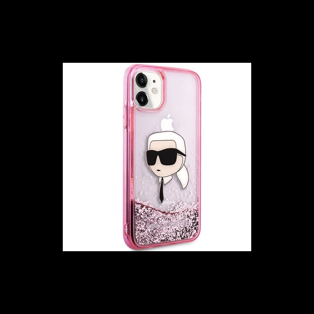 Etui Karl Lagerfeld KLHCN61LNKHCP Apple iPhone 11/XR hardcase Glitter Karl Head růžový/pink - 5