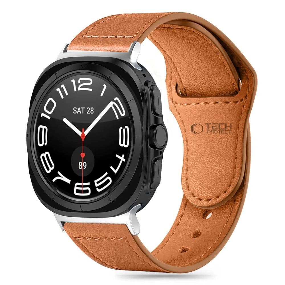 Pasek Tech-Protect Leatherfit Samsung Galaxy Watch Ultra 47mm Maro - 1