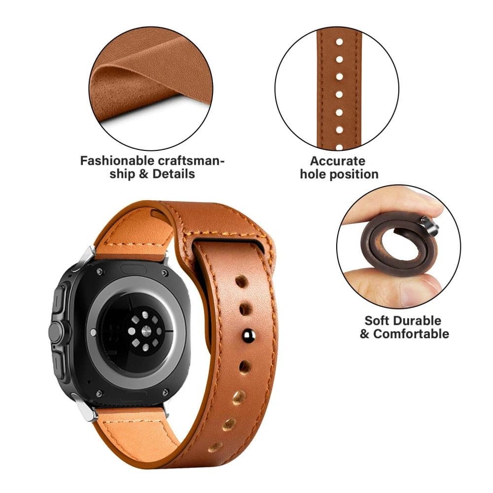 Pasek Tech-Protect Leatherfit Samsung Galaxy Watch Ultra 47mm Maro - 3
