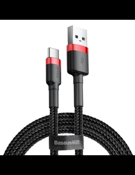 Kabel USB-C Baseus Cafule 2A 3m (červeno-černý)