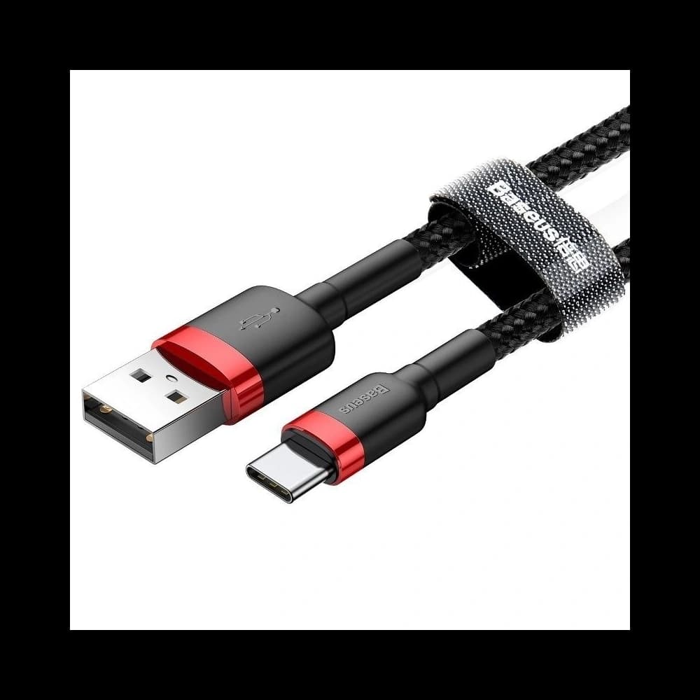 USB-C kábel Baseus Cafule 2A 3m (piros-fekete) - 2