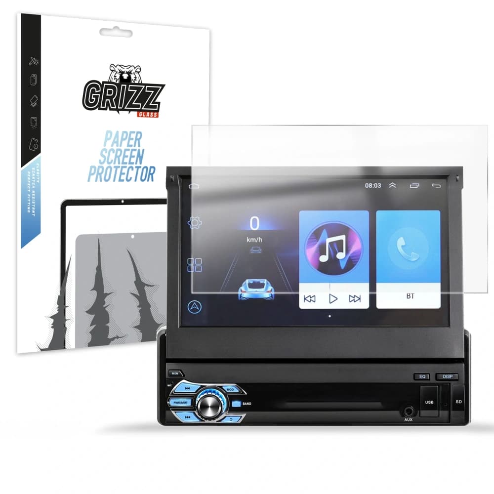 Matt fólia GrizzGlass PaperScreen Android 7"-es autórádióhoz 1DIN Allnoel Q3516 - 1