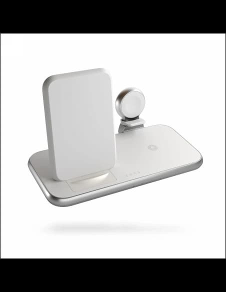 Stanice pro nabíjení ZENS Aluminium 4w1 Stojan Bezdrátová Nabíječka 45W bílá