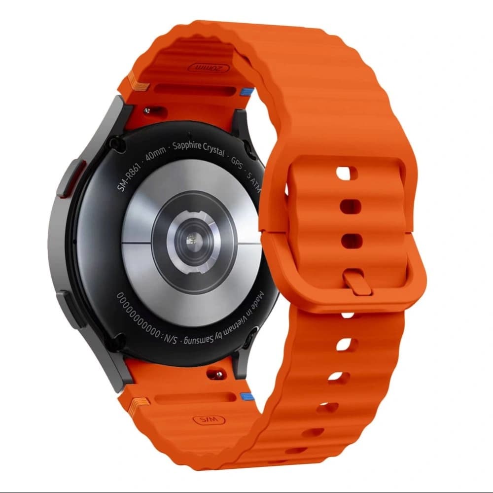 Tech-Protect Silicone Sport Strap for Samsung Galaxy Watch 4/5/5 Pro/6/7/FE Orange - 2