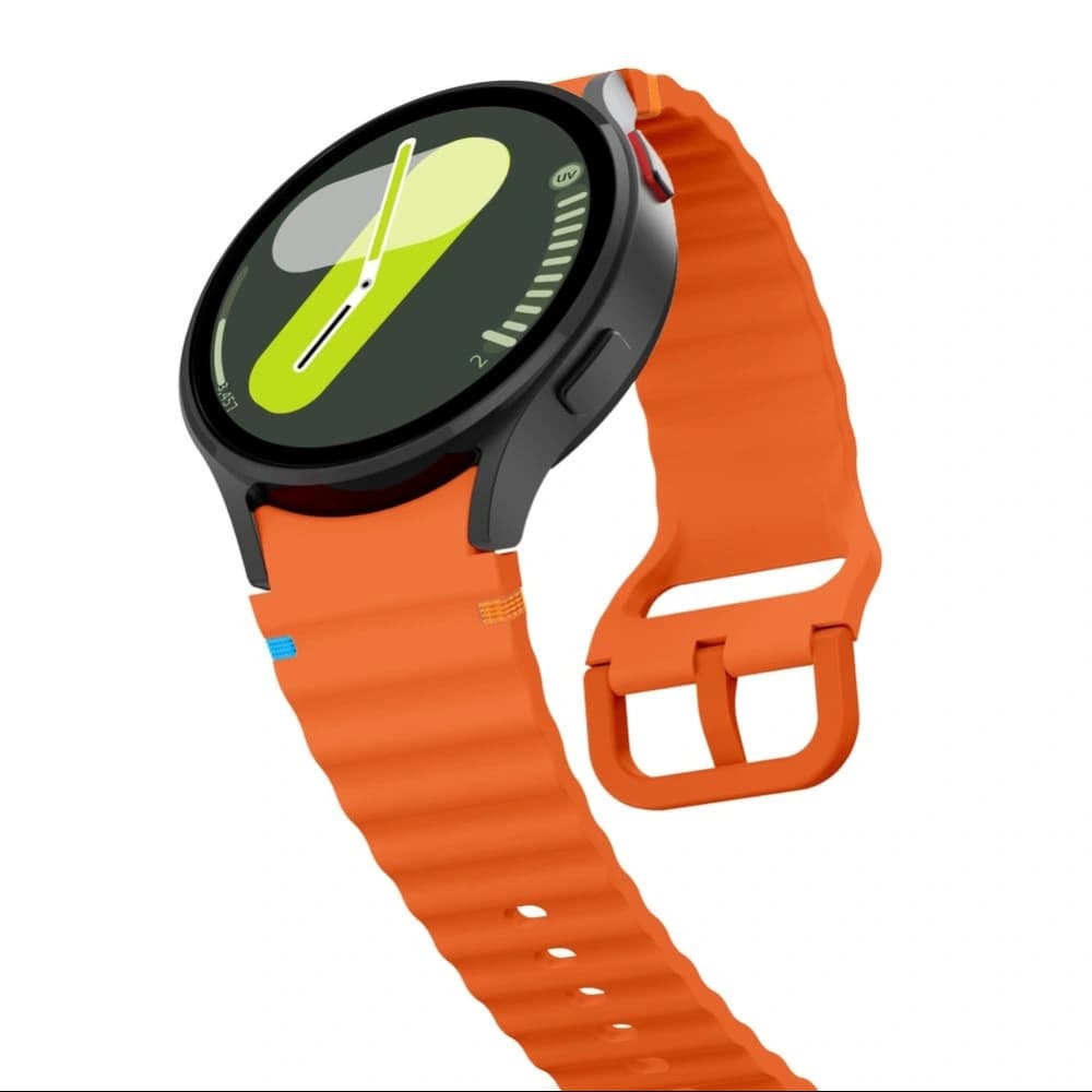 Tech-Protect Silicone Sport Strap for Samsung Galaxy Watch 4/5/5 Pro/6/7/FE Orange - 3