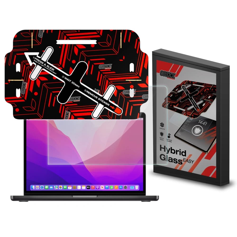 Hybridní sklo GrizzGlass HybridGlass Easy pro Apple MacBook Pro 13" 2022 - 1