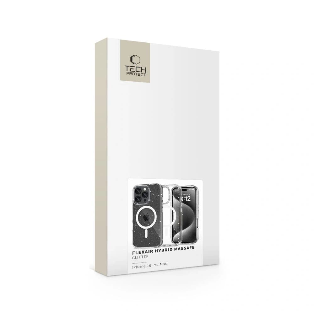 Pouzdro Tech-protect Flexair Hybrid MagSafe Apple iPhone 16 Pro Max Glitter - 5
