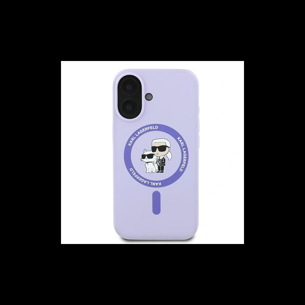 Case Karl Lagerfeld KLHMP16MSCMKCRHU Apple iPhone 16 Plus hardcase Silicone Karl&Choupette Heads Ring MagSafe purple - 3