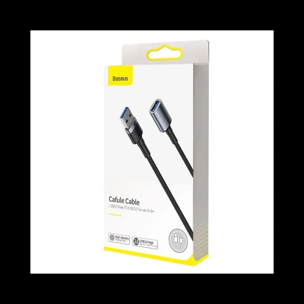 Kabel prodlužující USB 3.0 Baseus Cafule, 2A, 1m (černá-šedá) - 7