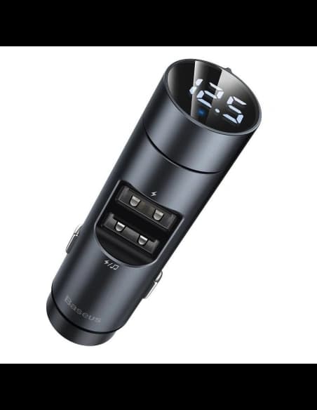 FM adó Baseus Energy oszlop, Bluetooth 5.0, 2x USB, 3.1A (szürke)