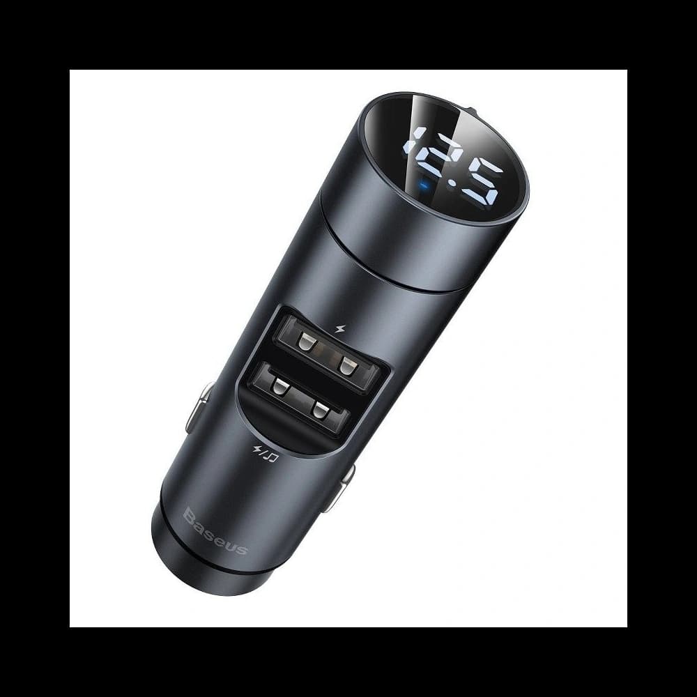 Transmiter FM Baseus Energy Column, Bluetooth 5.0, 2x USB, 3.1A (šedý) - 1