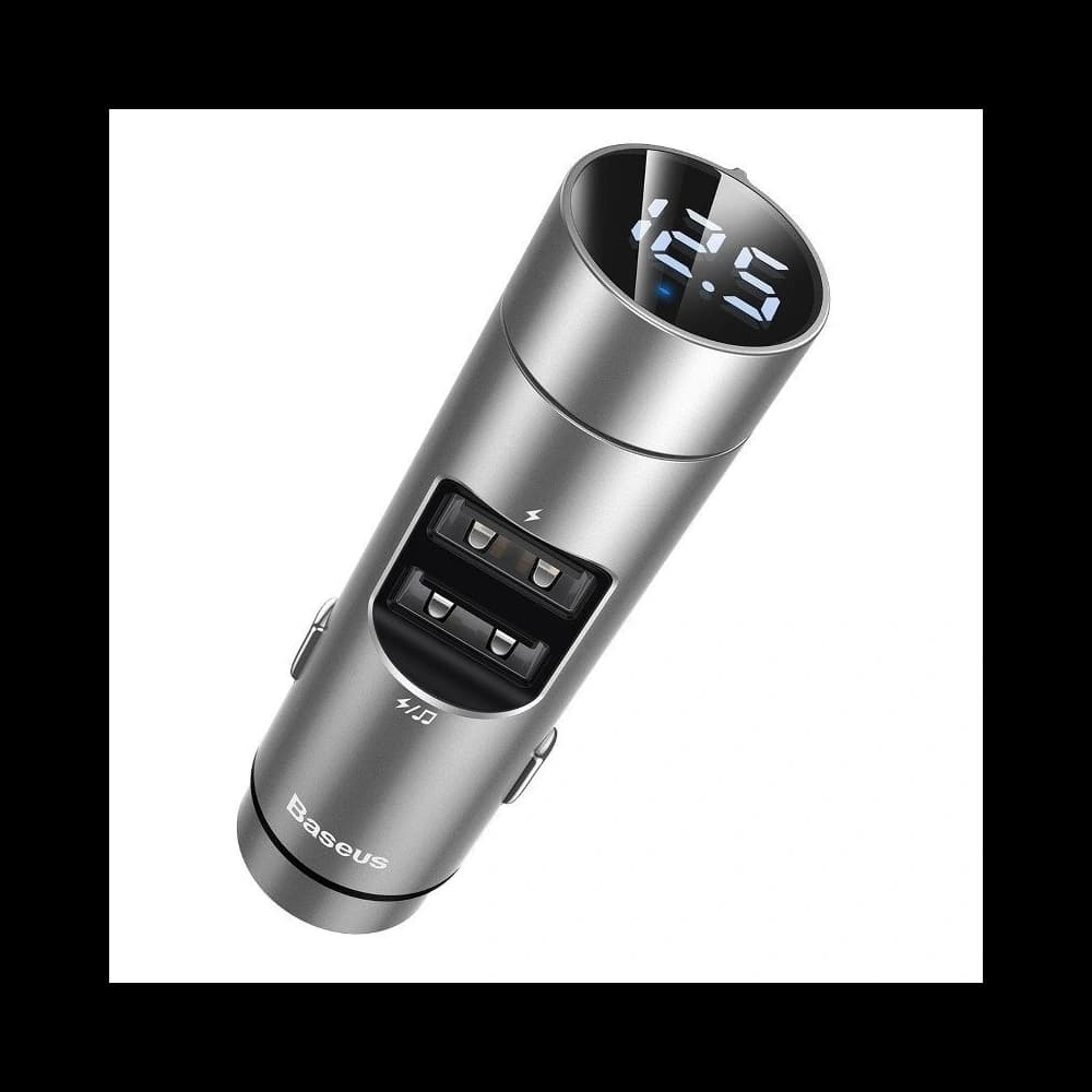 FM adó Baseus Energy oszlop, Bluetooth 5.0, 2x USB, 3.1A (ezüst) - 1