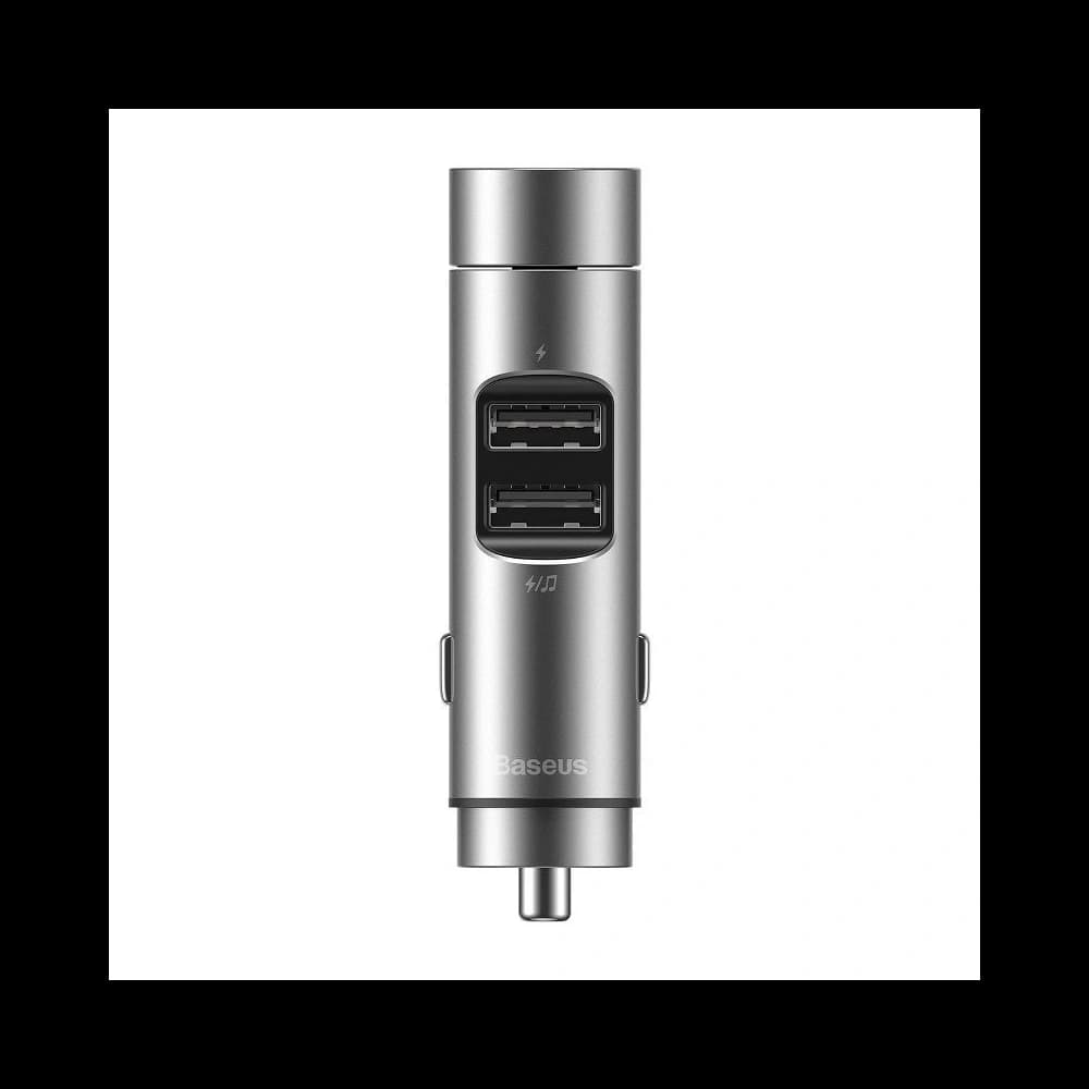 FM adó Baseus Energy oszlop, Bluetooth 5.0, 2x USB, 3.1A (ezüst) - 2