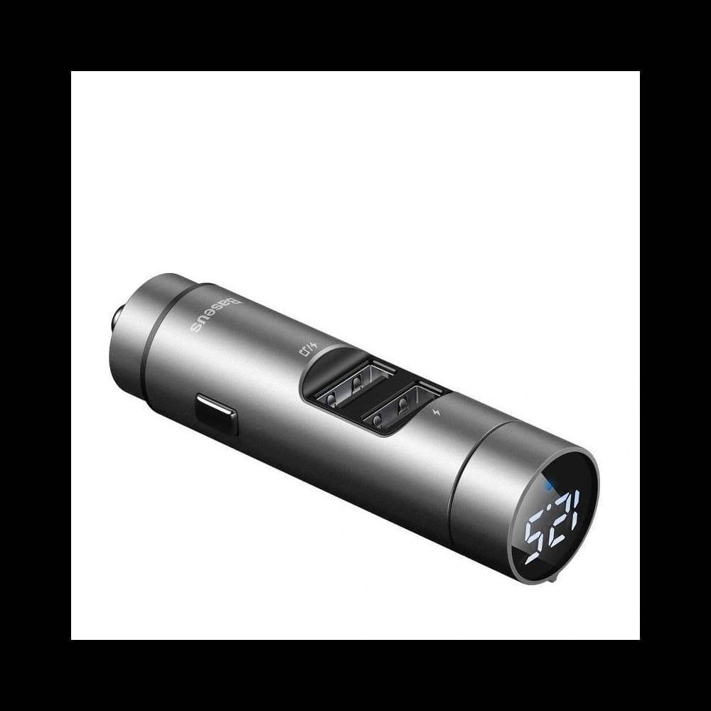 FM adó Baseus Energy oszlop, Bluetooth 5.0, 2x USB, 3.1A (ezüst) - 3