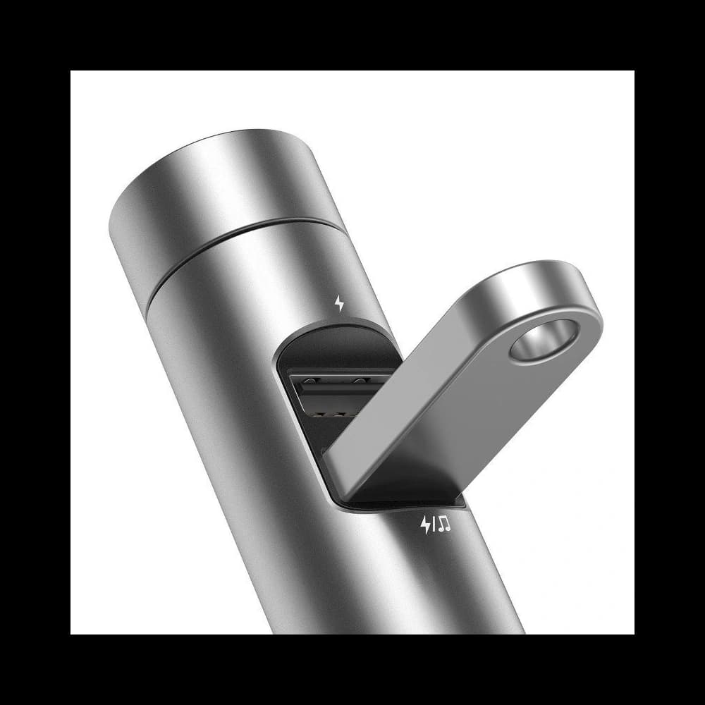 FM adó Baseus Energy oszlop, Bluetooth 5.0, 2x USB, 3.1A (ezüst) - 5