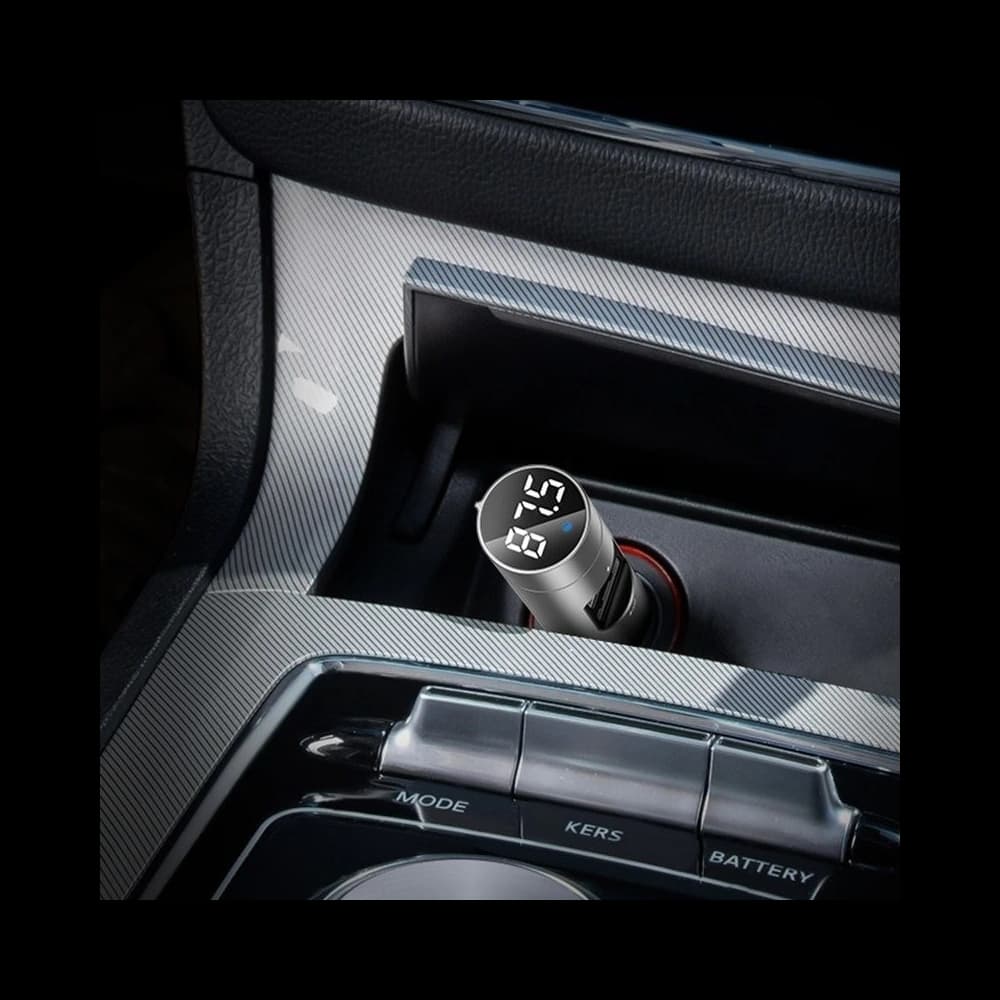 FM adó Baseus Energy oszlop, Bluetooth 5.0, 2x USB, 3.1A (ezüst) - 7