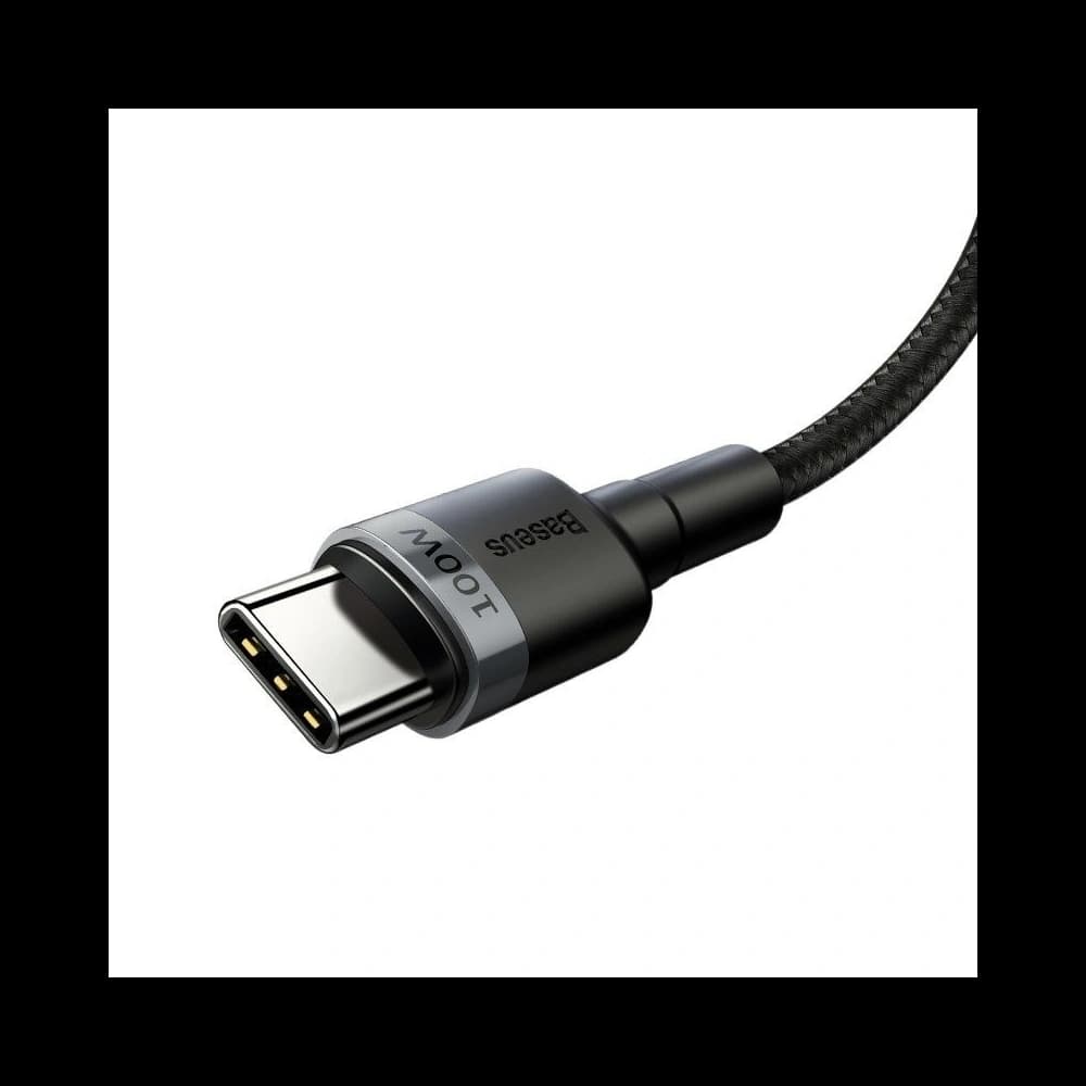 Kabel USB-C Baseus Cafule, QC 3.0, PD 2.0, 100W, 5A, 2m (šedo-černý) - 4