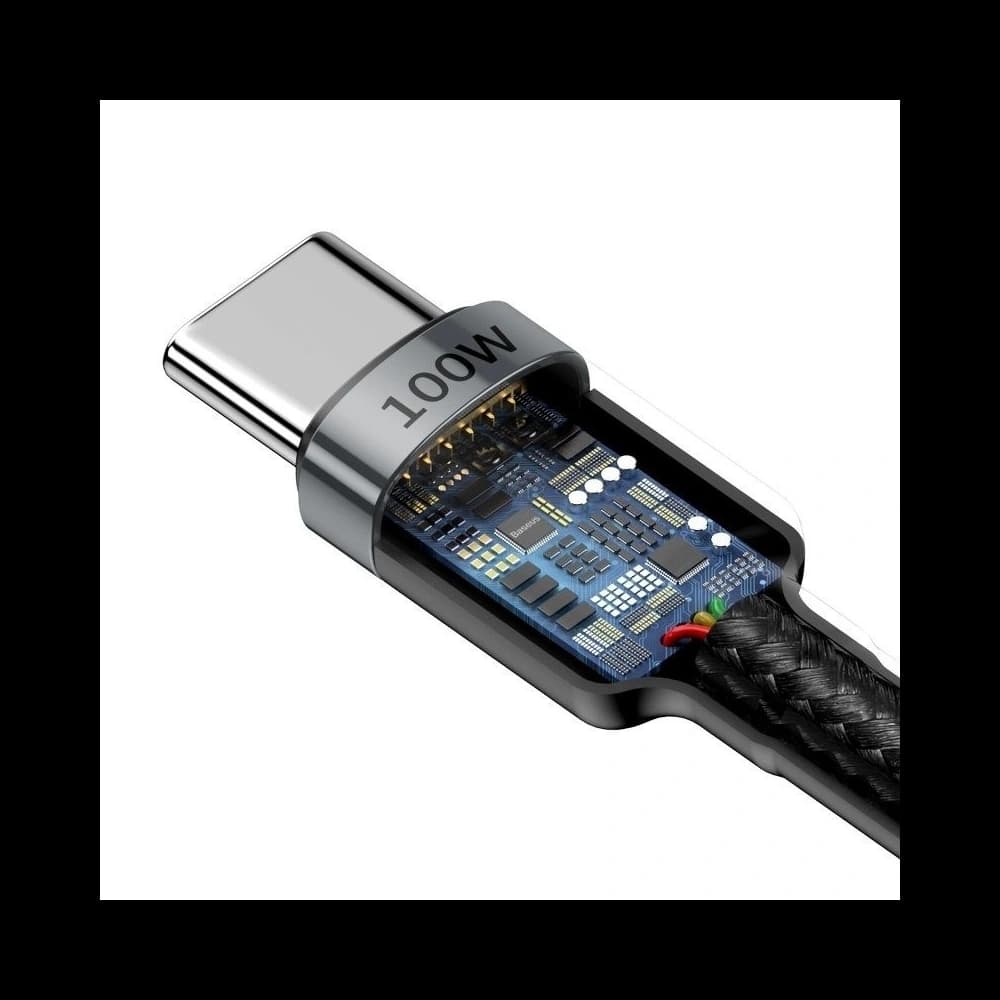 Kabel USB-C Baseus Cafule, QC 3.0, PD 2.0, 100W, 5A, 2m (šedo-černý) - 5