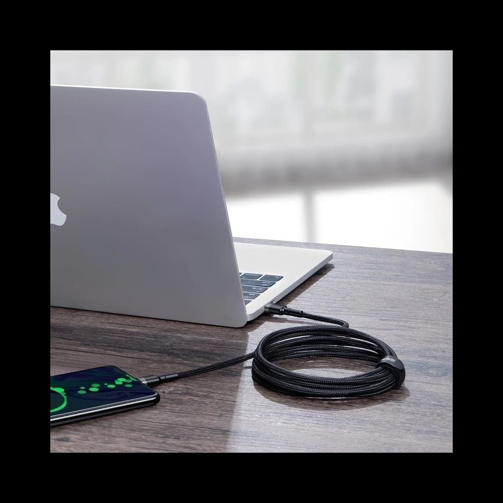 Kabel USB-C Baseus Cafule, QC 3.0, PD 2.0, 100W, 5A, 2m (šedo-černý) - 6