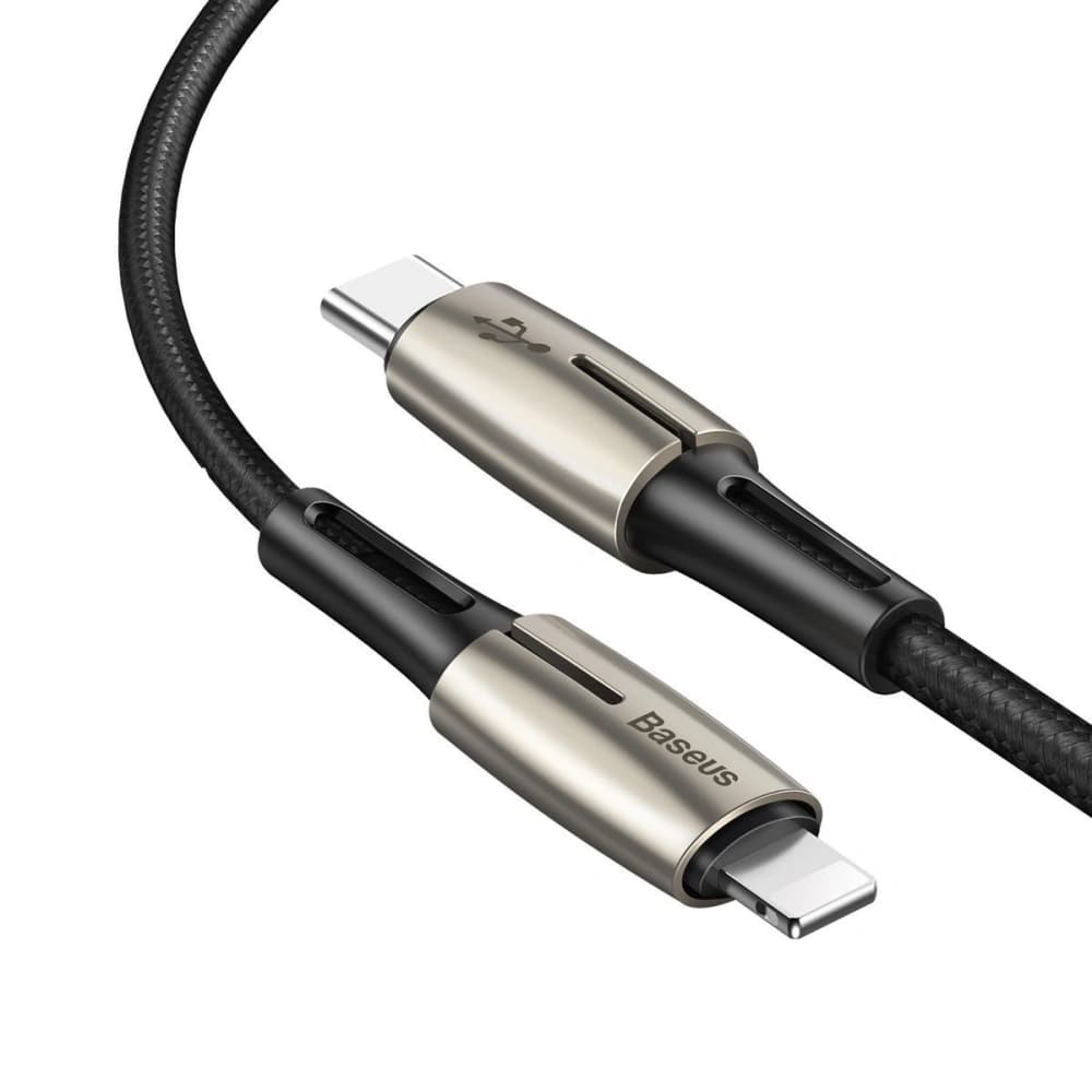 Baseus USB-C auf Lightning PD Kabel Waterdrop mit LED, 18W, 1,3m (schwarz) - 2