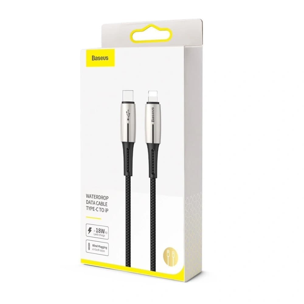 Baseus USB-C auf Lightning PD Kabel Waterdrop mit LED, 18W, 1,3m (schwarz) - 7