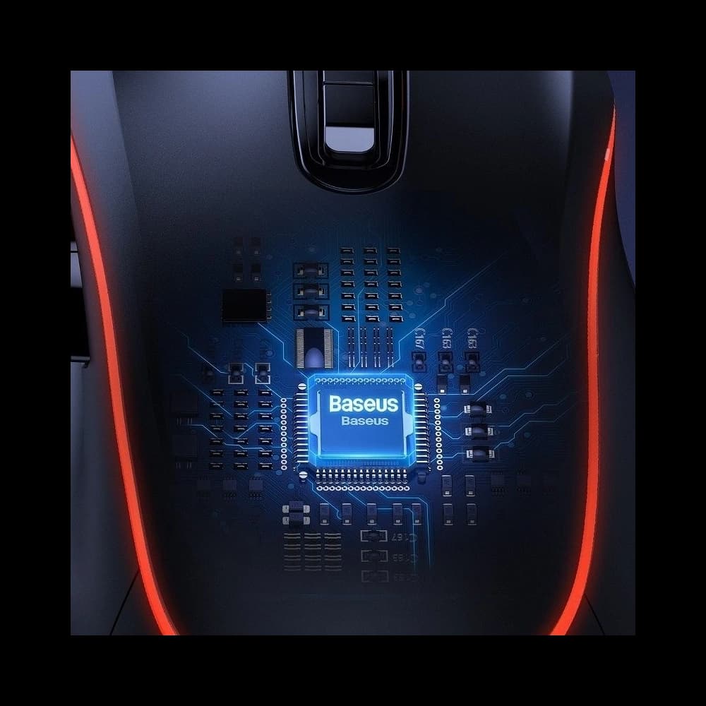 Herní myš Baseus GAMO GM01, 9 programovatelných kláves, 6400DPI (černá) - 5