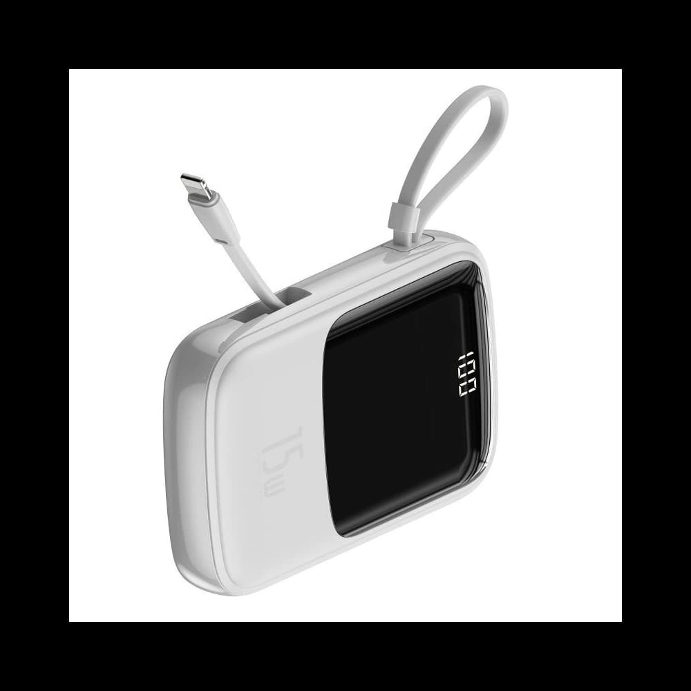 Powerbank Baseus Qpow s kabelem Lightning, 10000mAh, 3A, 15W (bílý) - 3