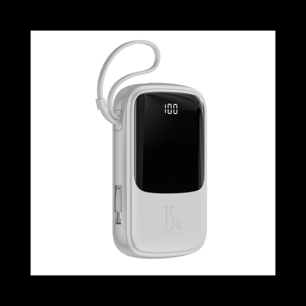 Powerbank Baseus Qpow s kabelem Lightning, 10000mAh, 3A, 15W (bílý) - 4