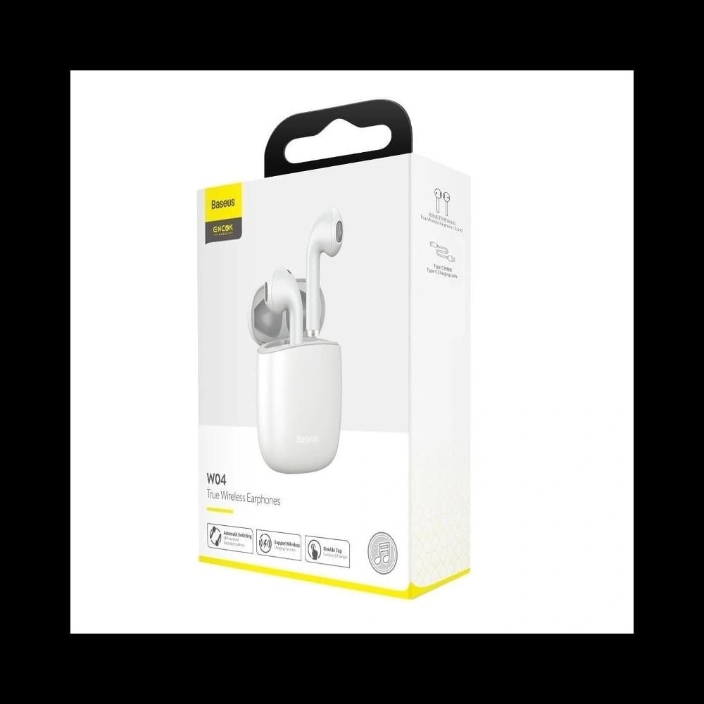 Căști wireless Baseus Encok W04 TWS, Bluetooth 5.0 (albe) - 7