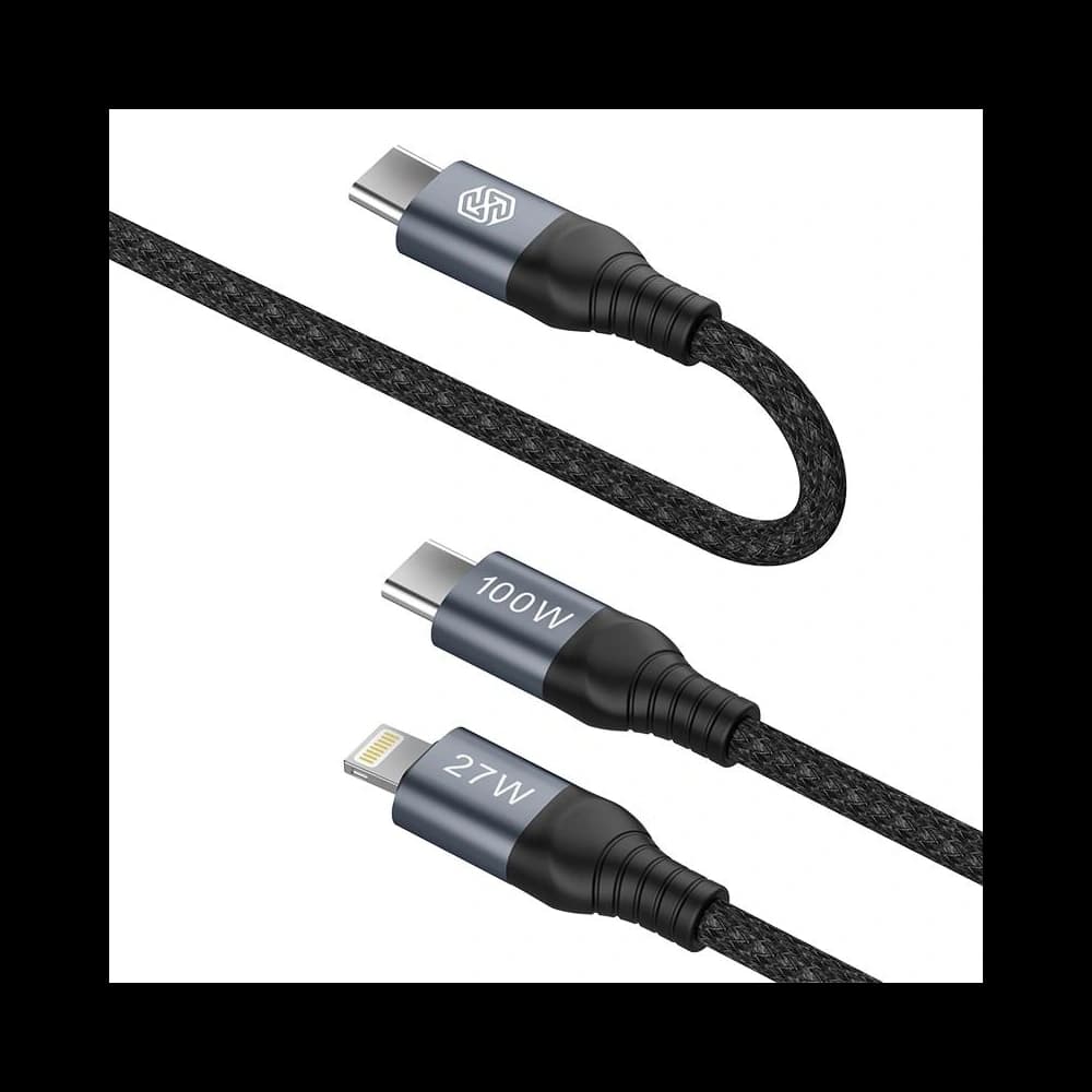 Kabel Nillkin Data Cable DualPower 2w1 USB-C PD 3.0 100W, Lightning PD 27W negru - 2