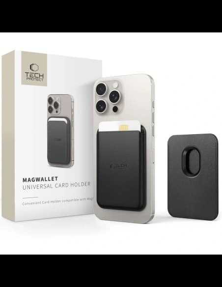 Tech-Protect MagWallet MagSafe Universal Magnetic Card Holder Negru