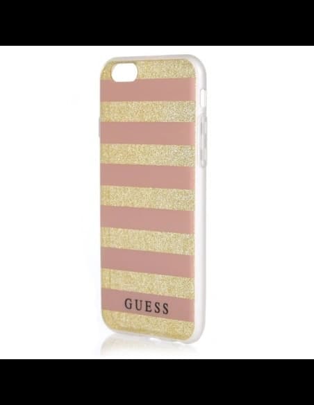 Guess Apple Tasche GUHCP6STGPI iPhone 6/6S rosa Hartschale Ethnic Chic Stripes 3D