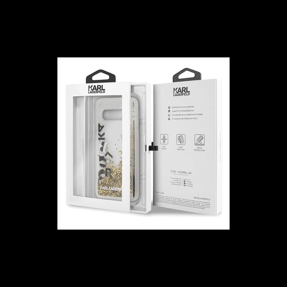 Karl Lagerfeld KLHCS10ROGO S10 G973 black & gold hard case Glitter - 6