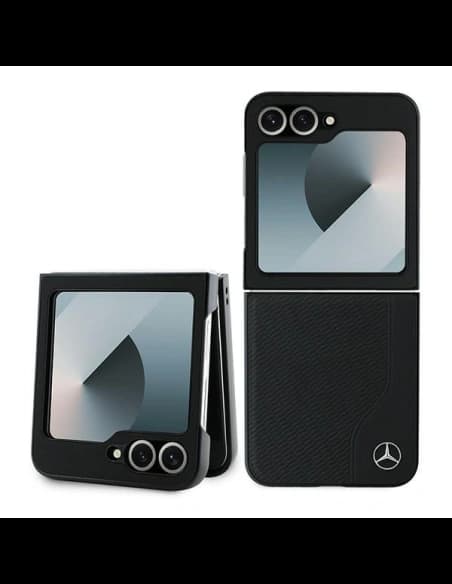 Mercedes MEHMZF623RBGVK Samsung Galaxy Z Flip 6 / 7 FE Bőr Fa Imitáció MagSafe fekete