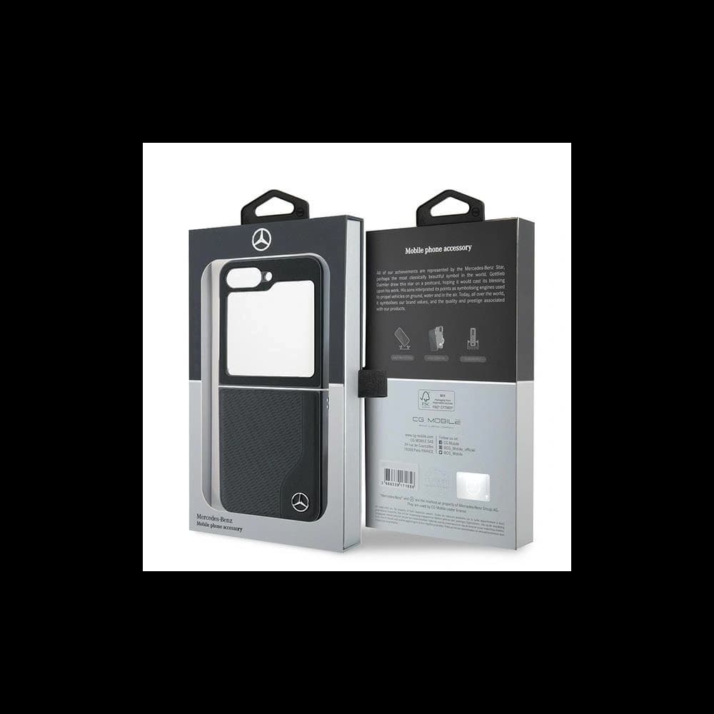 Etui Mercedes MEHMZF623RBGVK Samsung Galaxy Z Flip 6 / 7 FE kožené dřevo imitace MagSafe černé/black - 8