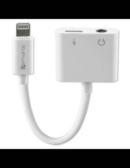 4smarts Splitter Lightning / Lightning, 3.5mm AUX-Kabel weiß