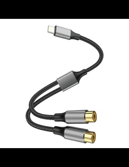 4smarts Audio USB-C / 2x Cinch-Stecker Kabel 20cm schwarz