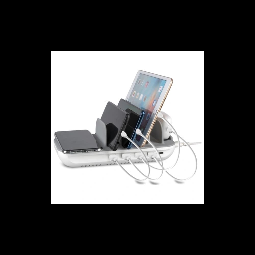 Stație de încărcare 4smarts Family Evo 63W PD cu încărcare wireless și kit de cabluri gri-alb. - 3