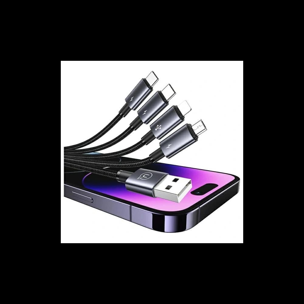 USAMS USB-A / 2xUSB-C, Lightning, MicroUSB Kabel 15W 1.2m Aluminiumlegierung Datenkabel Sufeng-Serie - 2