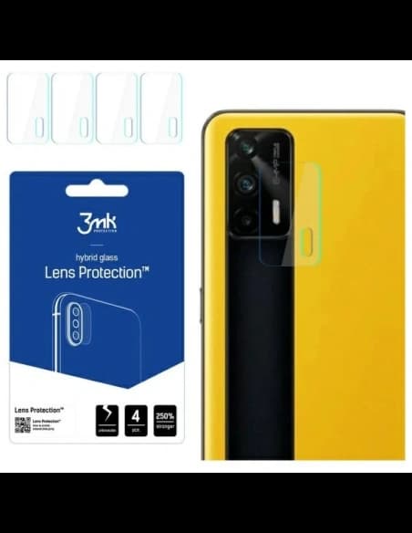 Hybriční sklo na objektiv fotoaparátu 3MK Ochrana objektivu Realme GT 5G [4 PACK]