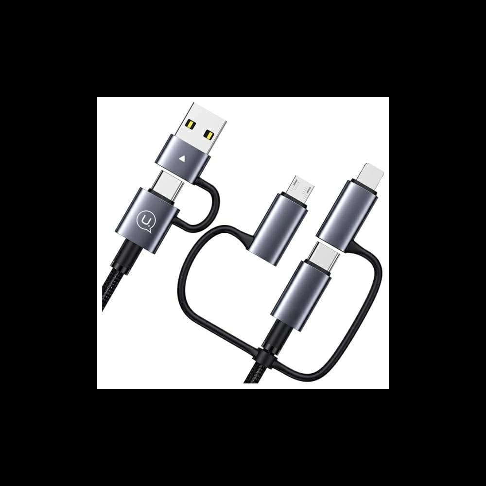 USAMS USB-A, USB-C / USB-C, Lightning, MicroUSB cable Fast charging 60W 1.2m Data Cable Digital display Aluminium Alloy Seria Sufeng - 2