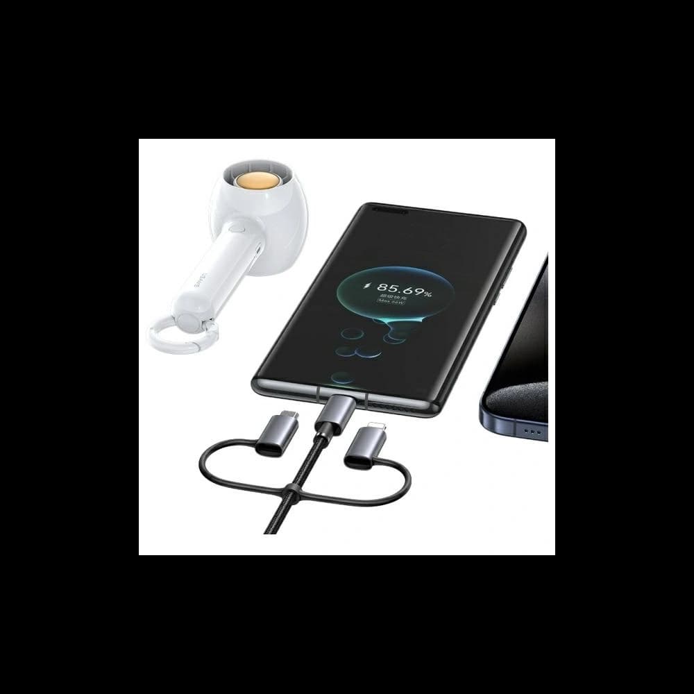 USAMS USB-A, USB-C / USB-C, Lightning, MicroUSB cable Fast charging 60W 1.2m Data Cable Digital display Aluminium Alloy Seria Sufeng - 3