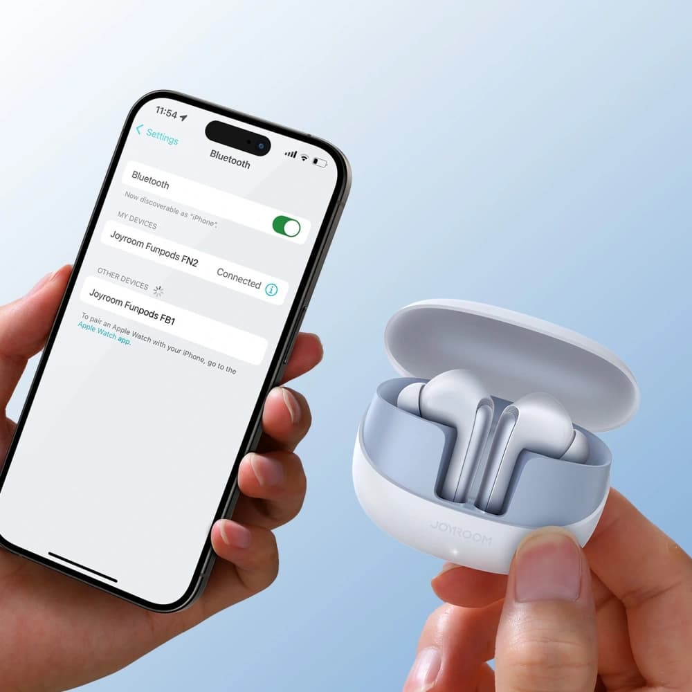 Bezdrátová sluchátka do uší Joyroom Funpods JR-FN2 TWS Bluetooth 5.4 ANC IP54 bílé - 16