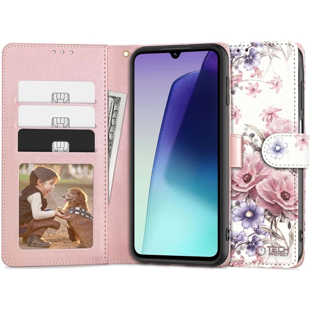 Etui Tech-Protect Wallet Xiaomi Redmi 14C / Poco C75 Květy Blossom