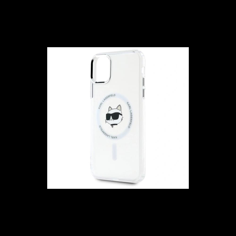 Etui Karl Lagerfeld KLHMN61HLSCHH Apple iPhone 11 / XR hardcase IML Metal Choupette Head MagSafe bílý/white - 6